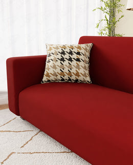 Lukzer Polyester Sofa Cover  Plain Red (SC-032-01)