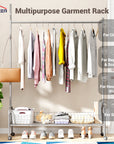 Lukzer Single Rod Garment Rack with Bottom Shelf | Cloth Organizer for Hanging Kurtas, Jackets, Bags in Bedroom, Office, Hostel & More (MGR-003)