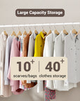 Lukzer Single Rod Garment Rack with Bottom Shelf | Cloth Organizer for Hanging Kurtas, Jackets, Bags in Bedroom, Office, Hostel & More (MGR-003)