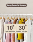 Lukzer Multipurpose Single Pole Metal Garment Rack with Wheels & 2 Bottom Shelves - (MGR-006) (White, Gold, Grey, Pink, Deep Sea, Black)
