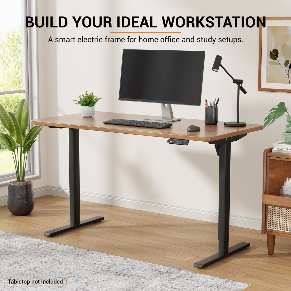 Lukzer Electric Height Adjustable Desk Frame (EST-003-F/Black)