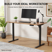Lukzer Electric Height Adjustable Desk Frame with USB & Type-C Port on Control (EST-003/UC-F/Black)
