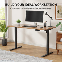 Lukzer Electric Height Adjustable Desk Frame with USB & Type-C Port on Control (EST-003/UC-F/Black)