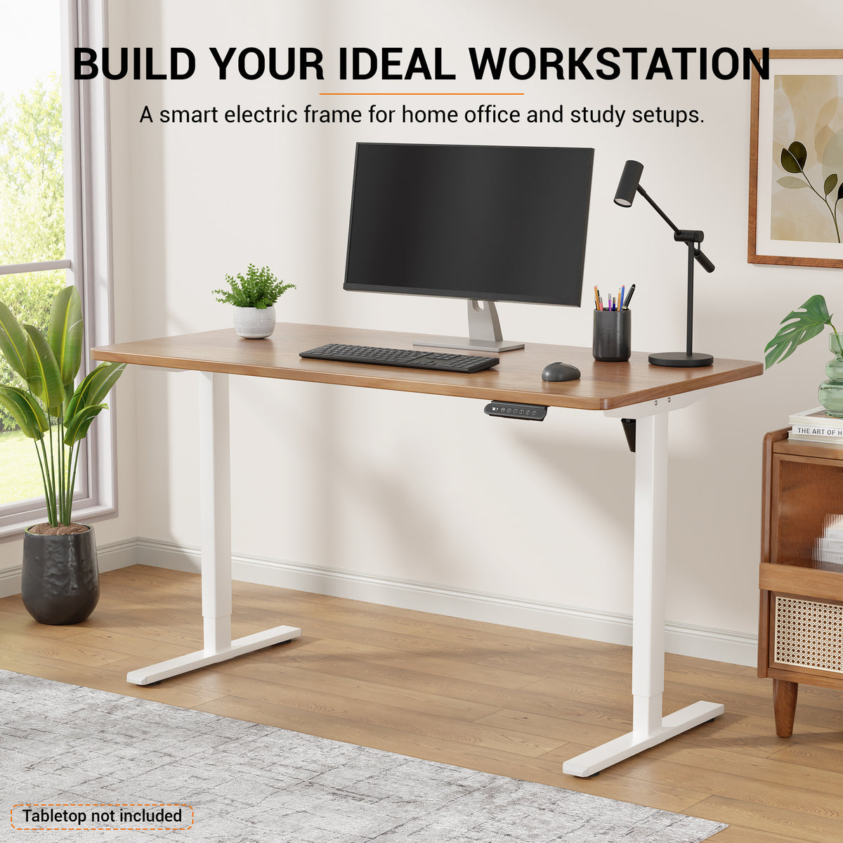 Lukzer Electric Height Adjustable Desk Frame (EST-003-F/White)