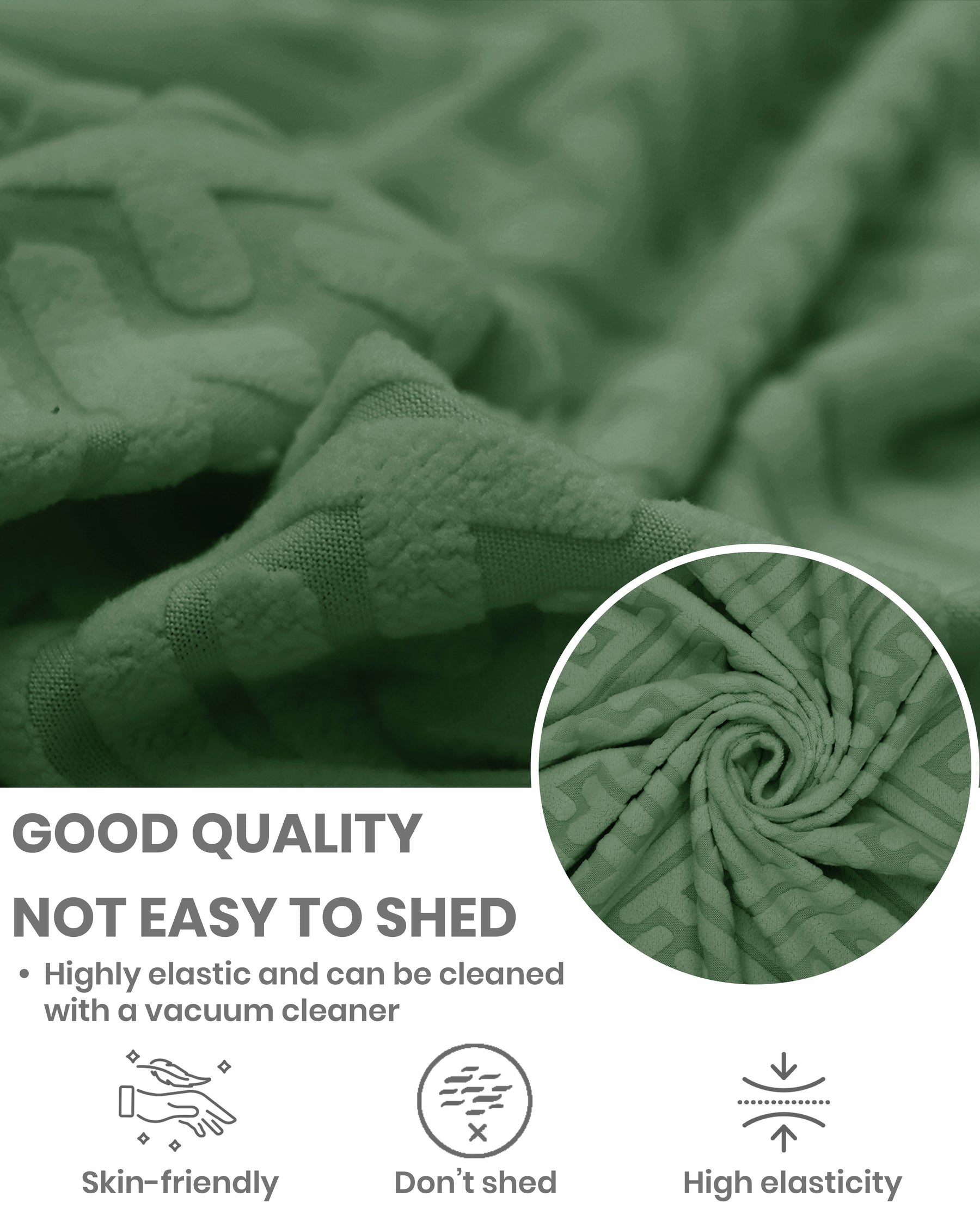 Lukzer Pastel Shades Textured Sofa Cover  Green Grid Maze (SC-107-01)
