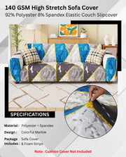 Lukzer Polyester Sofa Cover - Colorful Marble (SC-033-01)