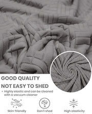 Lukzer Pastel Shades Textured Sofa Cover - Dark Grey Abstract (SC-171-01)