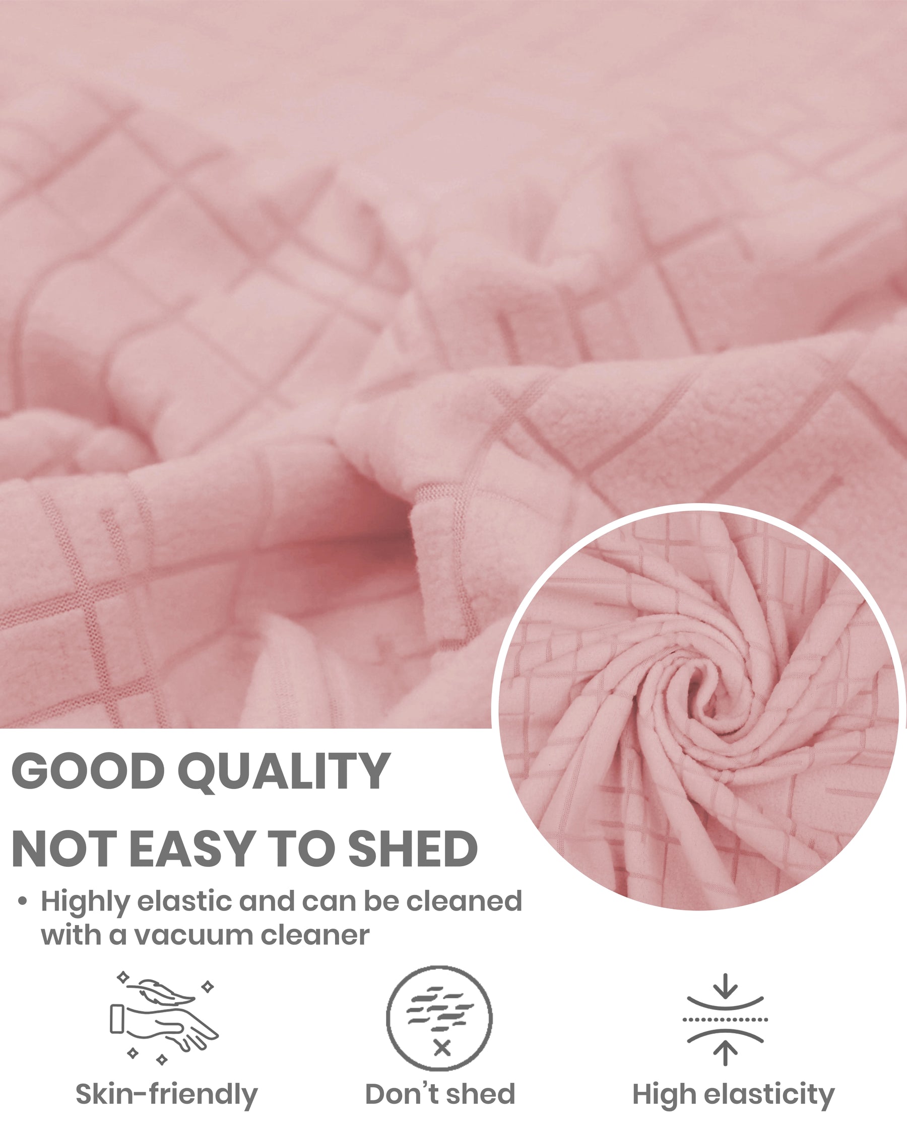 Lukzer Pastel Shades Textured Sofa Cover - Pink Tangled Lines (SC-122-01)