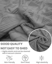 Lukzer Pastel Shades Textured Sofa Cover -  Dark Grey Diamond (SC-157-01)