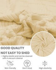 Lukzer Pastel Shades Textured Sofa Cover - Yellow Leaf Trail (SC-126-01)