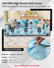 Lukzer Polyester Sofa Cover Sky Blue (SC-020-01)