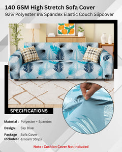 Lukzer Polyester Sofa Cover Sky Blue (SC-020-01)