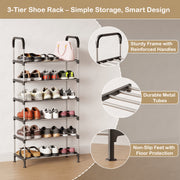 Lukzer 6-Tier Metal & Plastic Space-Saving Shoe Organizer Rack (MSR-006/Silver)