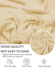 Lukzer Pastel Shades Textured Sofa Cover - Yellow Abstract (SC-170-01)