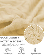 Lukzer Pastel Shades Textured Sofa Cover Yellow Grid Maze (SC-105-01)