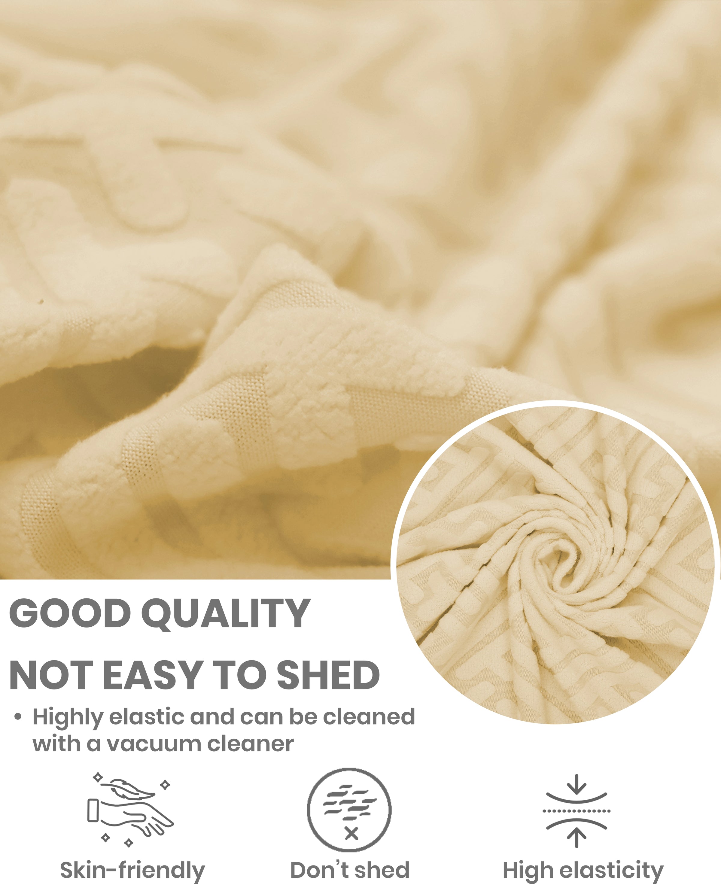 Lukzer Pastel Shades Textured Sofa Cover Yellow Grid Maze (SC-105-01)