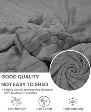 Lukzer Pastel Shades Textured Sofa Cover - Dark Grey Dotted Stripe (SC-133-01)