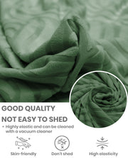 Lukzer Pastel Shades Textured Sofa Cover -  Green Ripple Lines (SC-160-01)