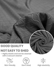 Lukzer Pastel Shades Textured Sofa Cover -  Dark Grey Curved Diamond (SC-150-01)