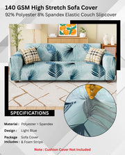 Lukzer Polyester Sofa Cover Light Blue (SC-008-01)