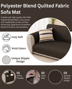 Lukzer Quilted Sofa Mat Stipple Dark Brown (SC-207-01)