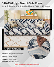 Lukzer Polyester Sofa Cover Blue Weave (SC-050-01)