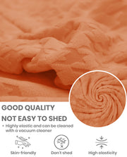 Lukzer Pastel Shades Textured Sofa Cover - Orange Square Knit (SC-176-01)