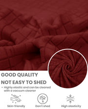 Lukzer Pastel Shades Textured Sofa Cover - Deep Maroon Tangled Lines (SC-123-01)