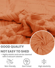 Lukzer Pastel Shades Textured Sofa Cover - Orange Leaf Trail (SC-127-01)