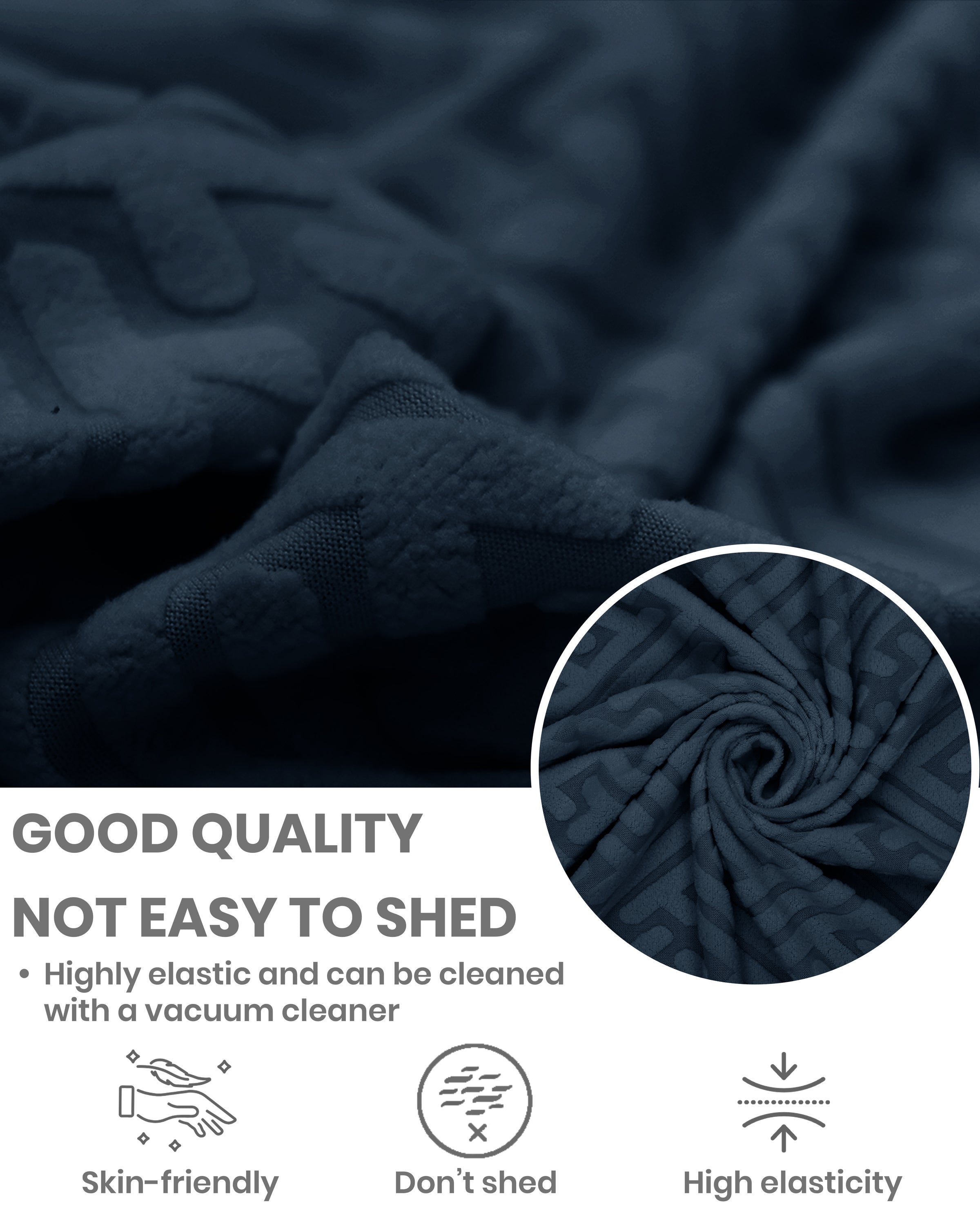 Lukzer Pastel Shades Textured Sofa Cover Marine Blue Grid Maze (SC-110-01)