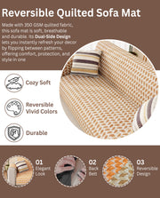 Lukzer Reversible Quilted Sofa Mat with Arms Rhythmic Arcs (SC-181-01/A)