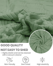 Lukzer Pastel Shades Textured Sofa Cover -  Green Leaf Trail (SC-128-01)