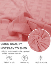 Lukzer Pastel Shades Textured Sofa Cover -  Pink Basket Weave (SC-115-01)