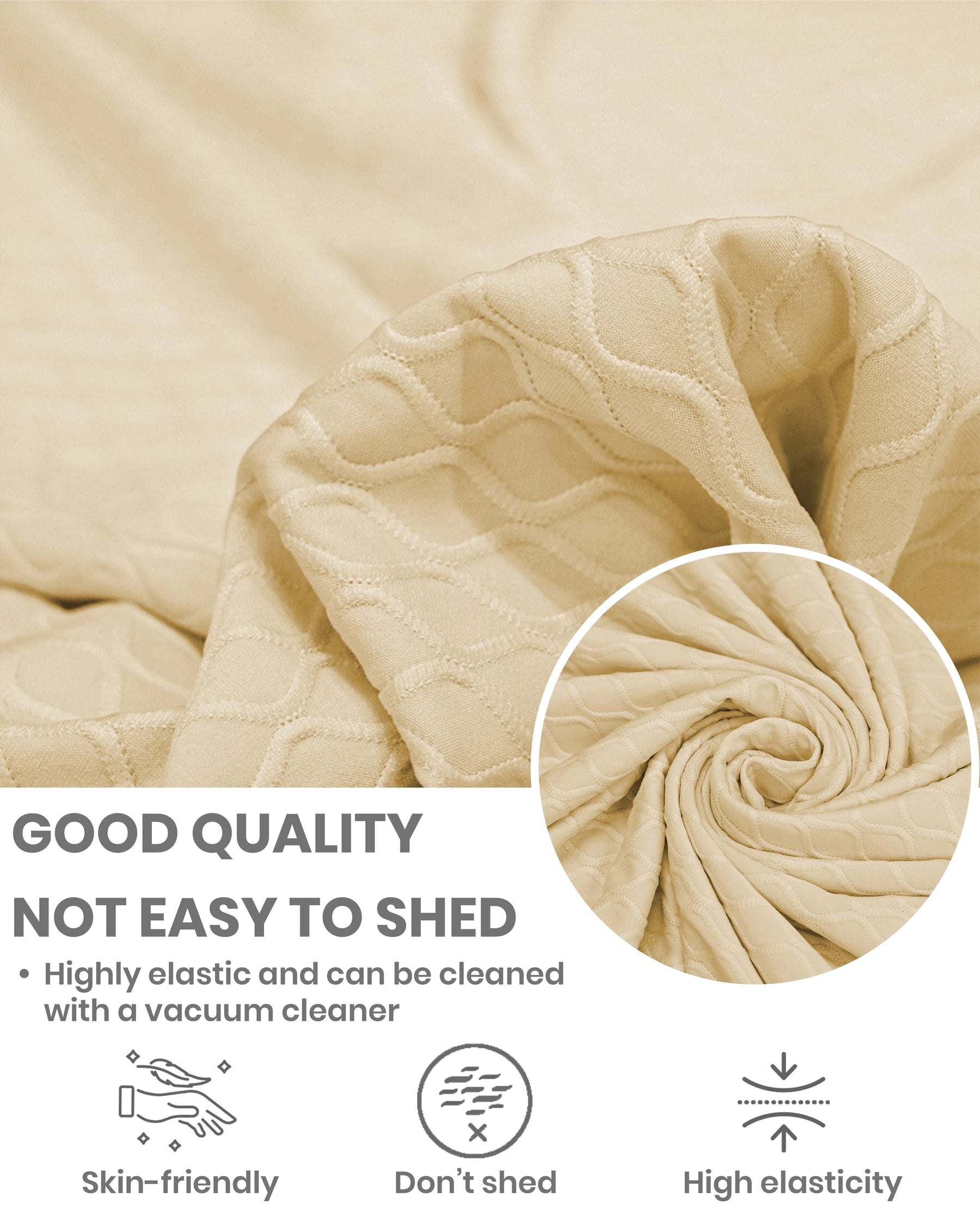 Lukzer Pastel Shades Textured Sofa Cover - Yellow Curved Diamond (SC-087-01)