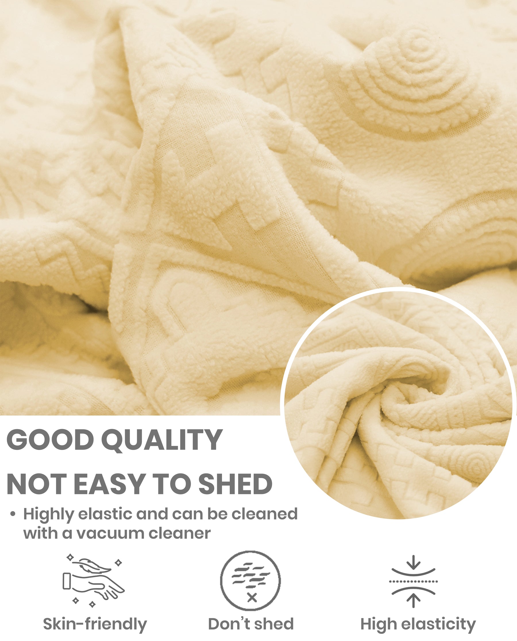Lukzer Pastel Shades Textured Sofa Cover - Yellow Tribal Design (SC-075-01)