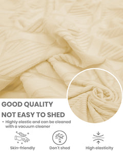 Lukzer Pastel Shades Textured Sofa Cover -  Yellow Diamond (SC-156-01)