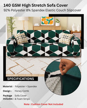 Lukzer Polyester Sofa Cover - Honeycomb (SC-040-01)