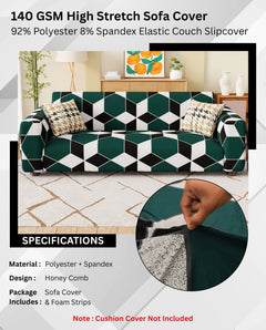 Lukzer Polyester Sofa Cover - Honeycomb (SC-040-01)