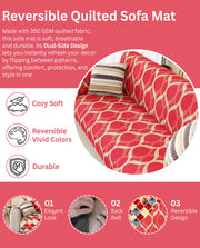 Lukzer Reversible Quilted Sofa Mat with Arms Dessert Jewel (SC-202-01)