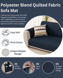Lukzer Quilted Sofa Mat Stipple Blue (SC-206-01)