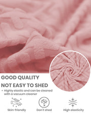 Lukzer Pastel Shades Textured Sofa Cover Pink Grid Maze (SC-108-01)