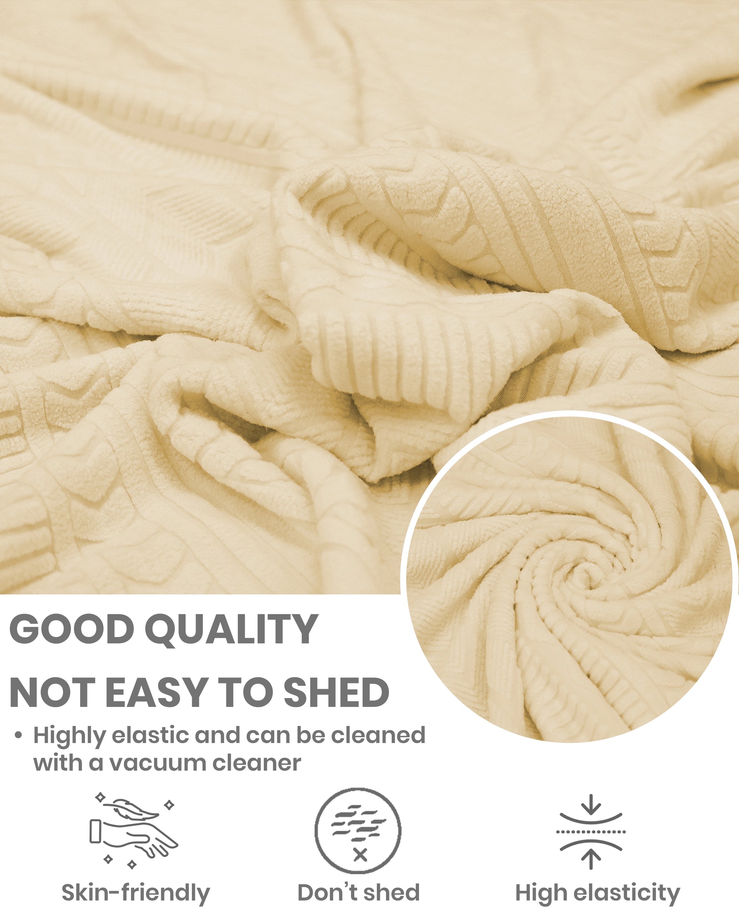 Lukzer Pastel Shades Textured Sofa Cover - Yellow Zigzag (SC-080-01)