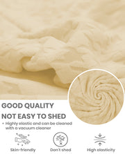 Lukzer Pastel Shades Textured Sofa Cover - Yellow Square Knit (SC-177-01)