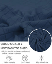 Lukzer Pastel Shades Textured Sofa Cover - Marine Blue Tangled Lines (SC-124-01)