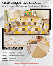 Lukzer Polyester Sofa Cover - New Multicolor (SC-043-01)