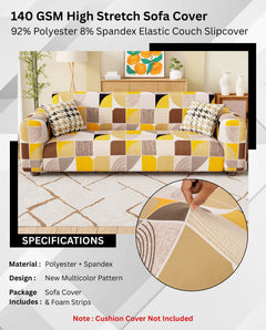 Lukzer Polyester Sofa Cover - New Multicolor (SC-043-01)