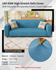 Lukzer Polyester Sofa Cover Blue Lining (SC-022-01)