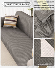 Lukzer Quilted Velvet Sofa Mat Silver Dust (SC-196-01)