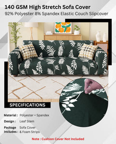 Lukzer Polyester Sofa Cover Leaf Stem (SC-007-01)