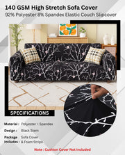 Lukzer Polyester Sofa Cover - Black Stem (SC-001-01)